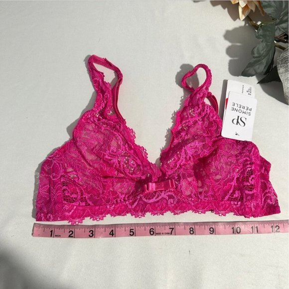 NWT $74 Simone Perele [ 2 INT ] Celeste‎ Wireless Bralette in Fuchsia Pink - Picture 11 of 11